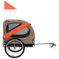 Dog Bike Trailer Foldable Sturdy Pet Flag Stroller Jogger Orange/Red