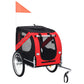 Dog Bike Trailer Foldable Sturdy Pet Flag Stroller Jogger Orange/Red