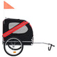 Dog Bike Trailer Foldable Sturdy Pet Flag Stroller Jogger Orange/Red
