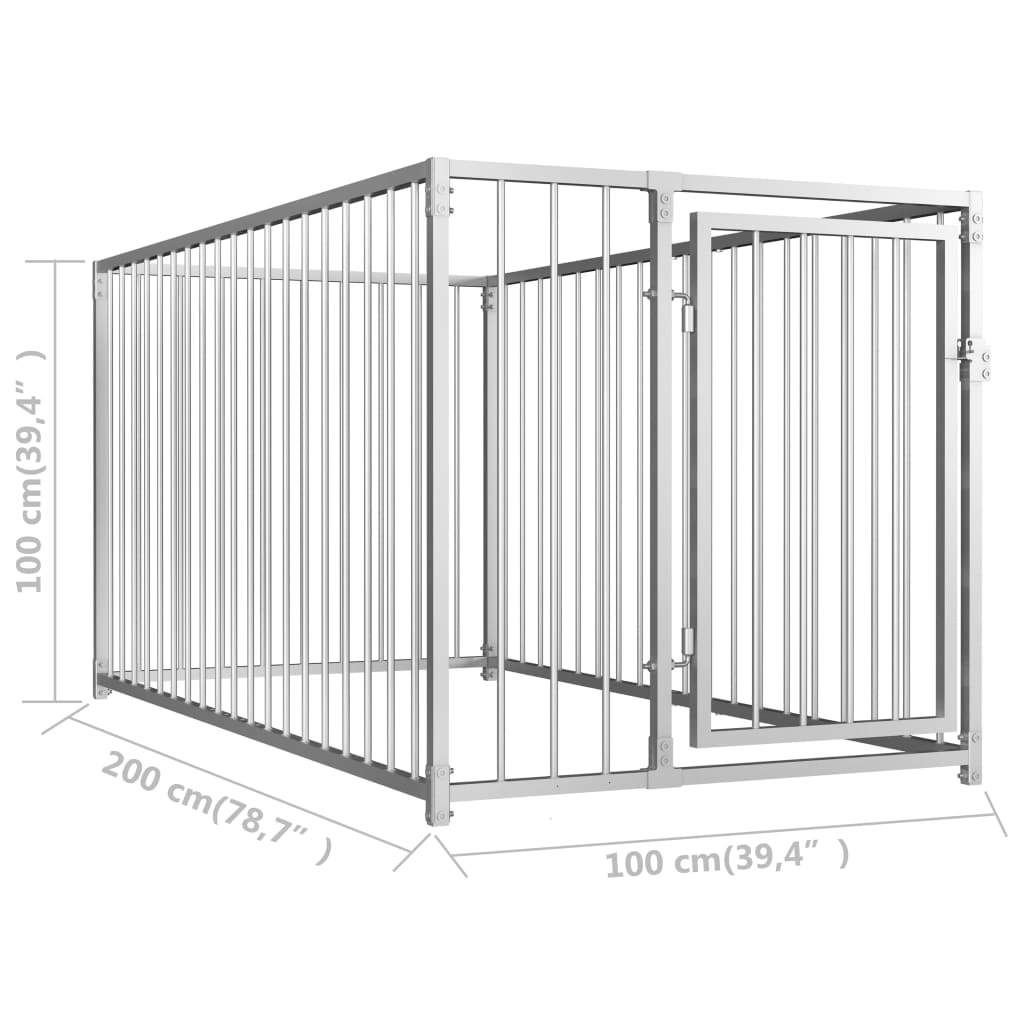 Outdoor Dog Kennel Garden Pet House Cage Security Lockable Multi sizes