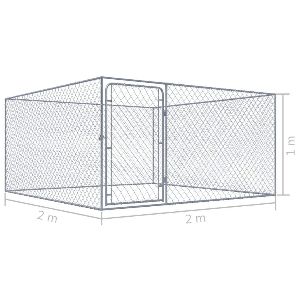 Outdoor Dog Kennel Galvanized Steel Pet Animal Cage House Multi Sizes