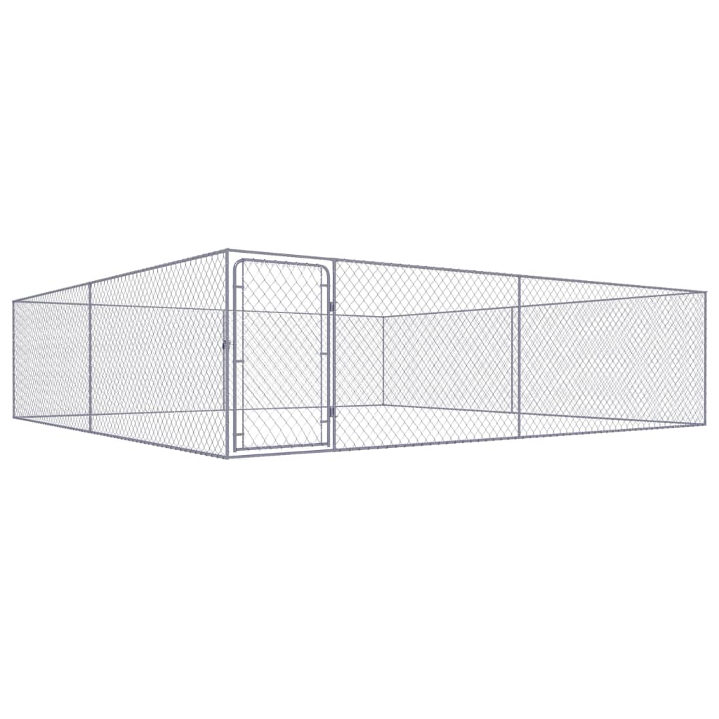 Outdoor Dog Kennel Galvanized Steel Pet Animal Cage House Multi Sizes